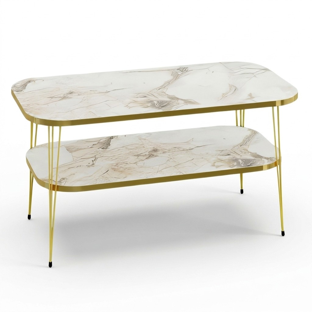 Moderner mehrfarbiger Couchtisch aus Holz mit stilvollem Design