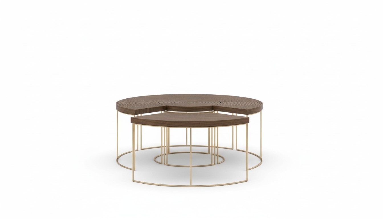 Moderner Runder Couchtisch Luxus Abstelltische Holzmöbel Wohnzimmertisch