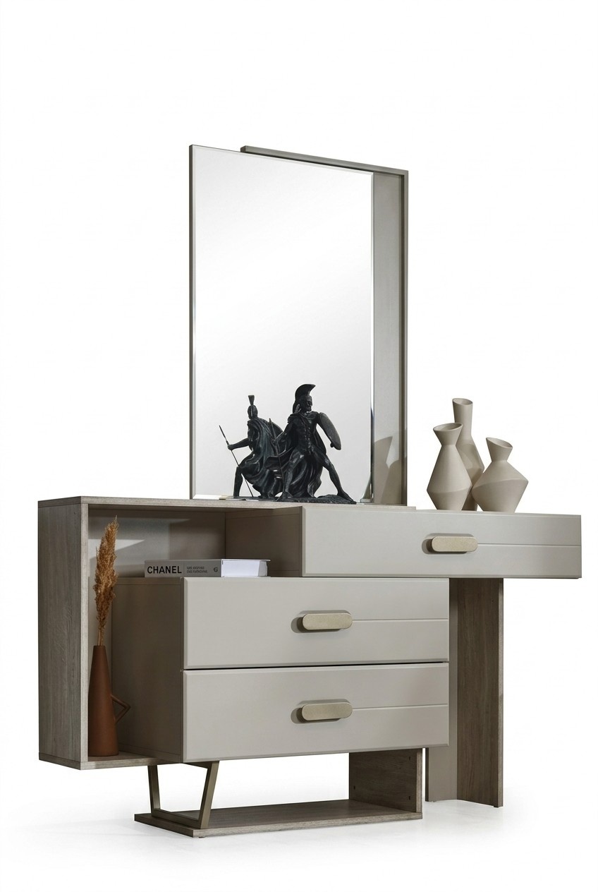 Moderner Schminktisch Frisiertisch Designer Kosmetiktisch Möbel 2tlg Set