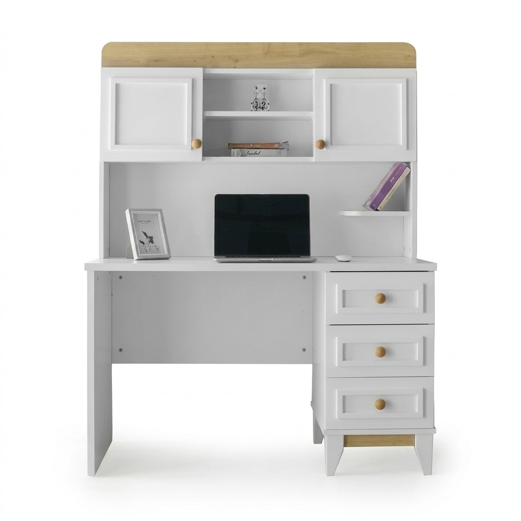 Moderner Schreibtisch fürs Kinderzimmer mit großer Arbeitsfläche und Stauraum