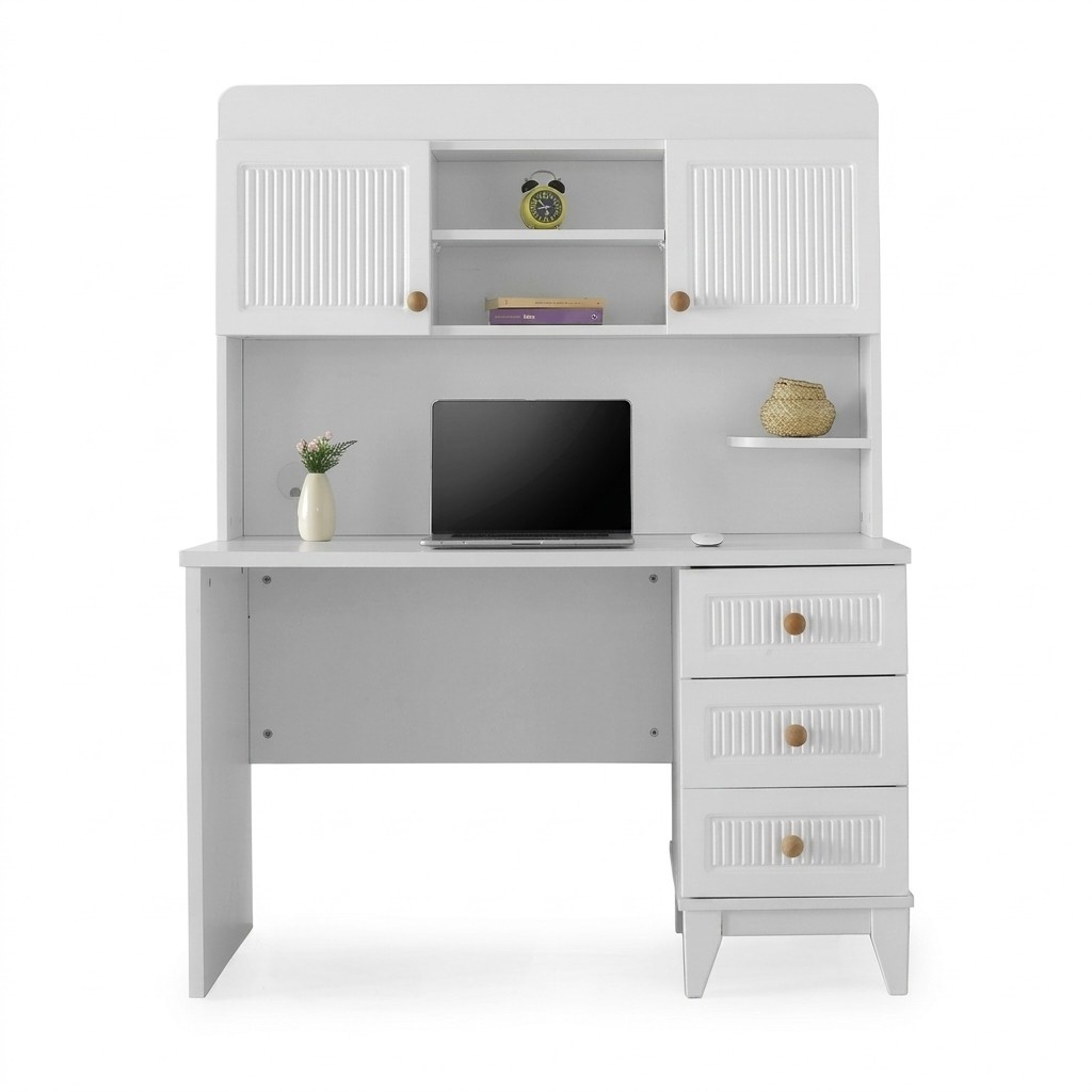 Moderner Schreibtisch fürs Kinderzimmer mit großer Arbeitsfläche und Stauraum