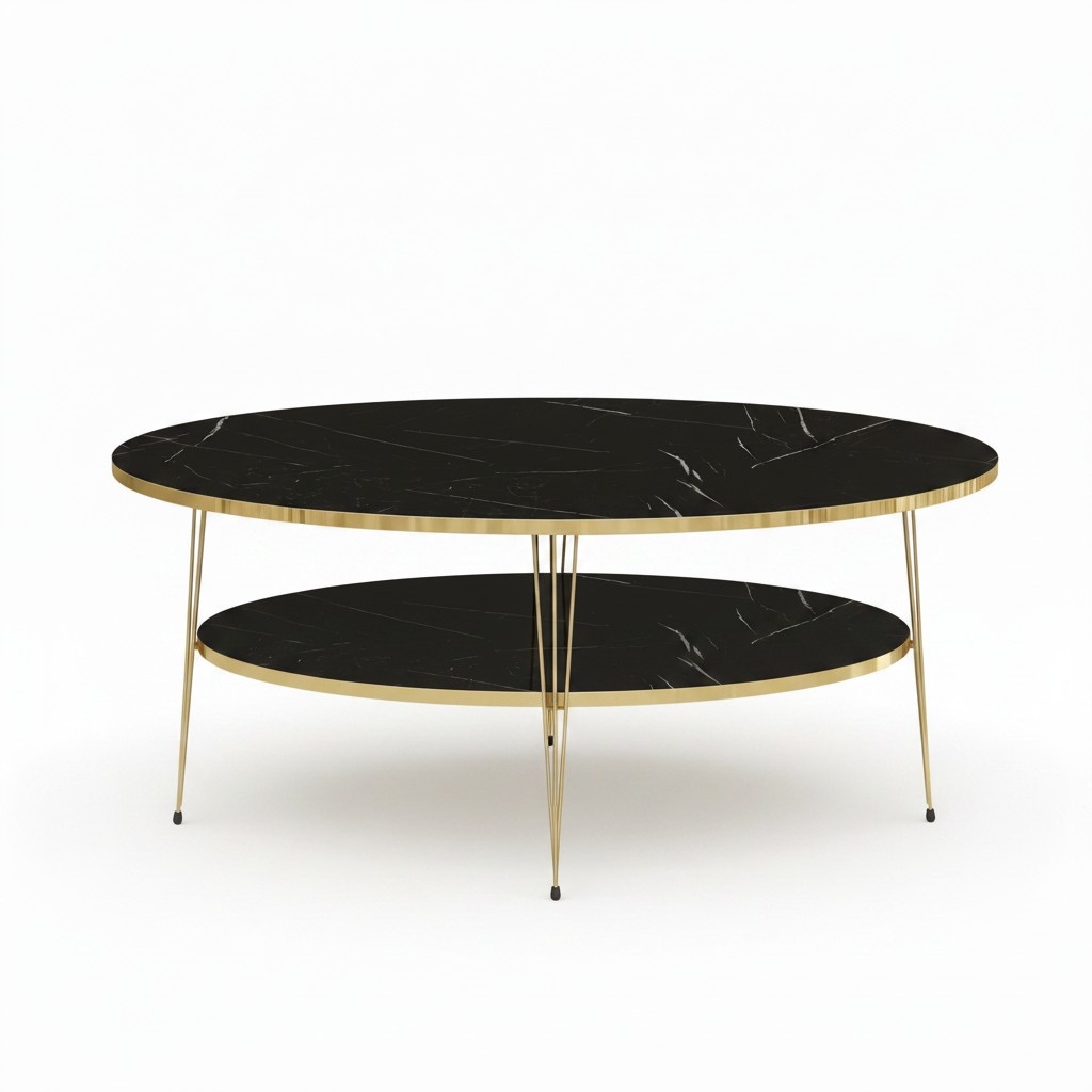 Moderner schwarzer Couchtisch aus Holz mit stilvollem Design