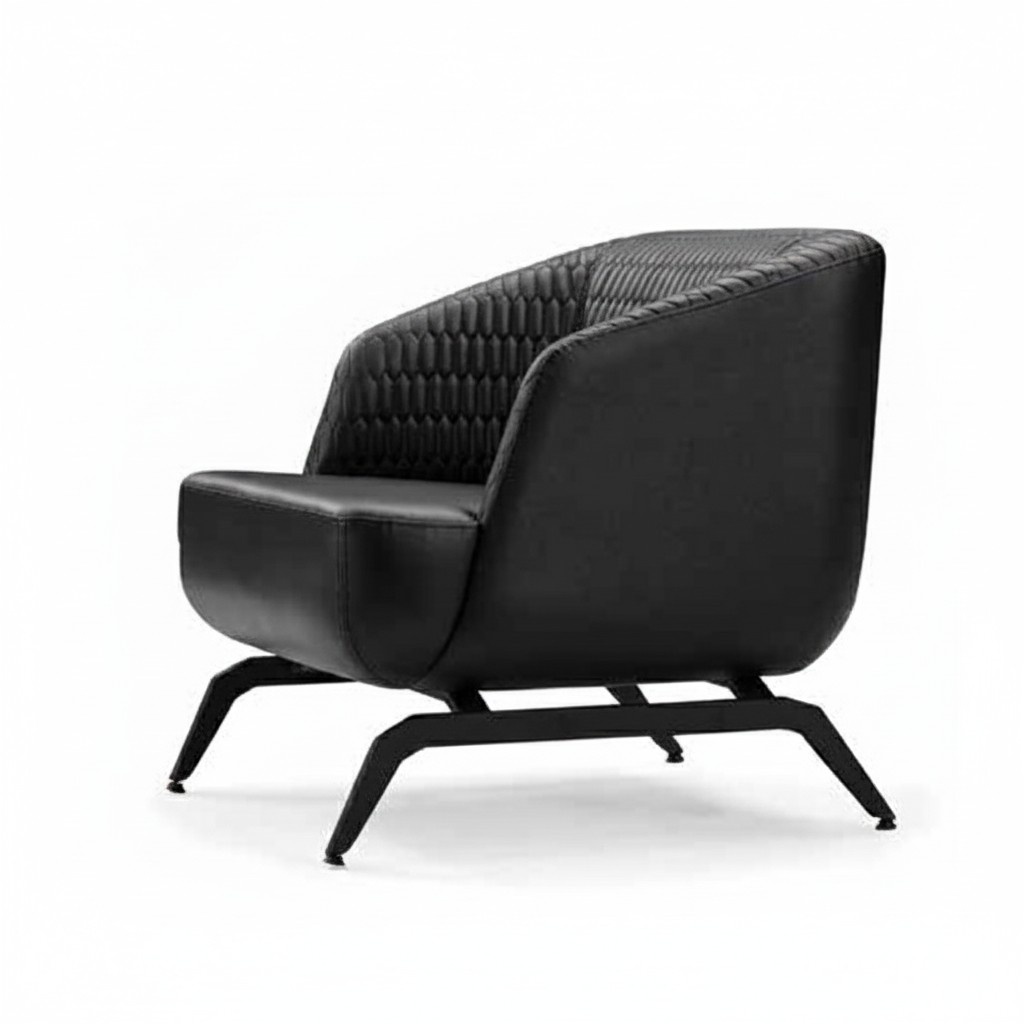 Moderner Schwarzer Loungesessel Designer Polstermöbel Textil Einsitzer