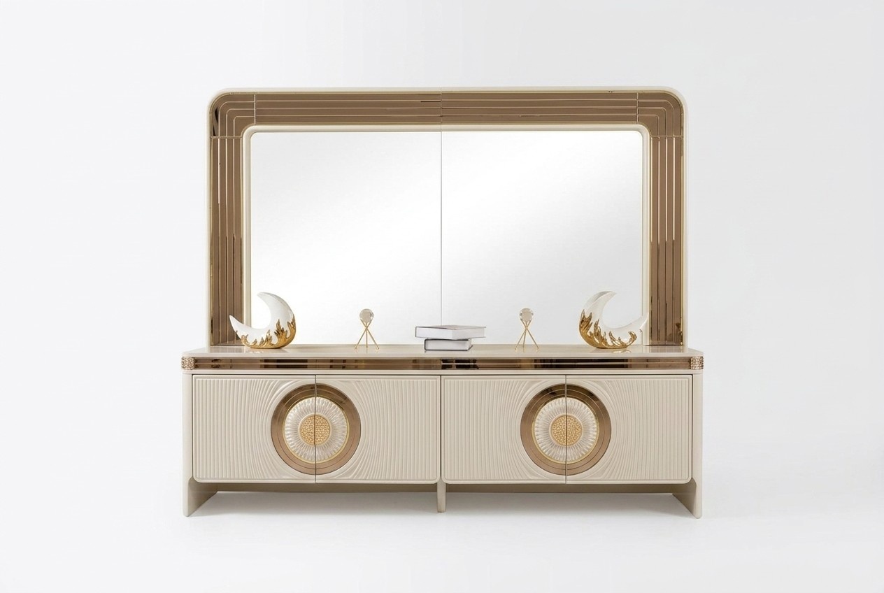 Moderner TV-Schrank aus Holz in Beige