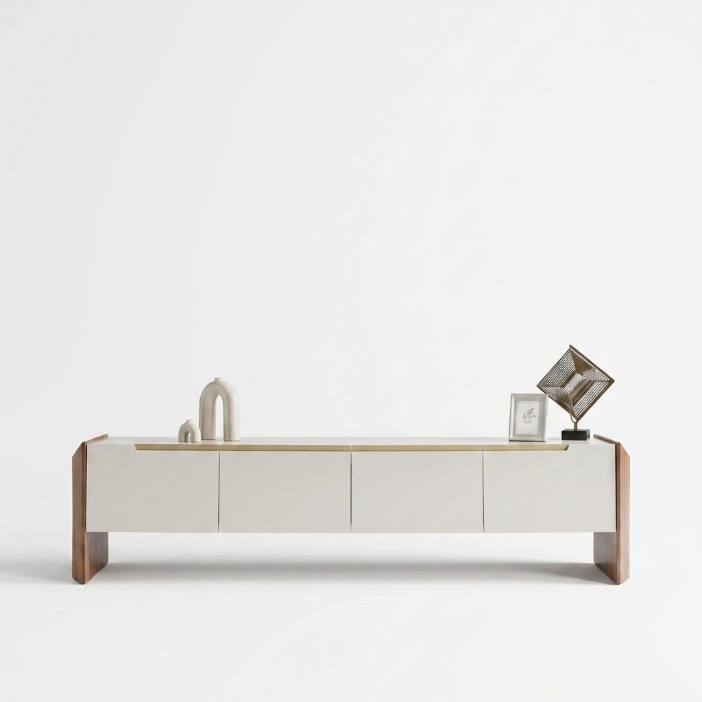 Moderner TV-Ständer aus Holz in Beige