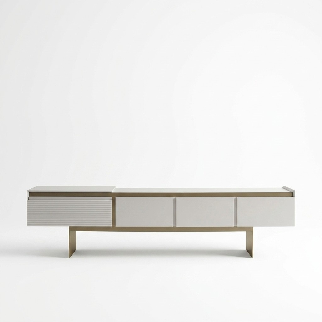 Moderner TV-Ständer aus Holz in Beige für Wohnzimmer