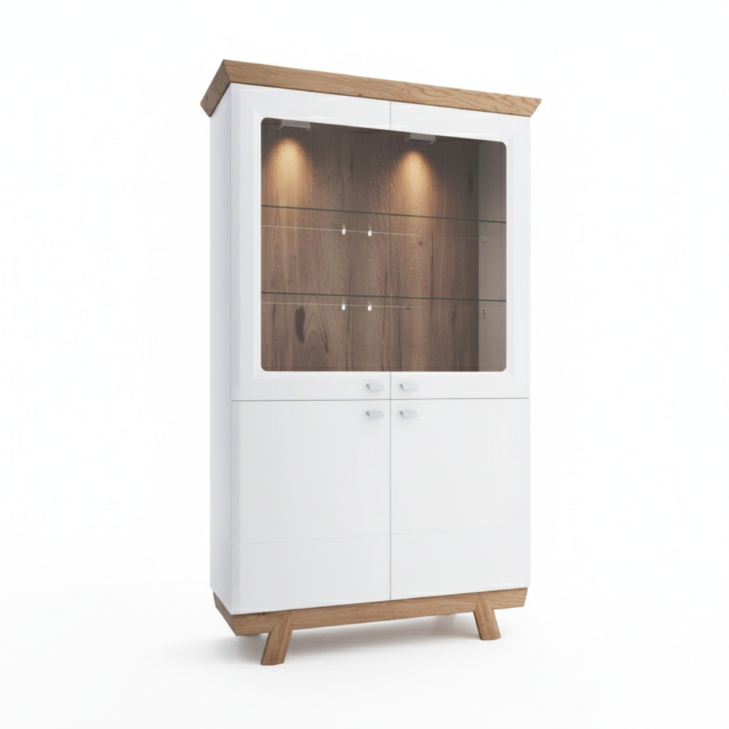 Moderner Vitrinen Schrank Wohnzimmer Hochschrank Hotel Aktenschrank Aspen AS-W2