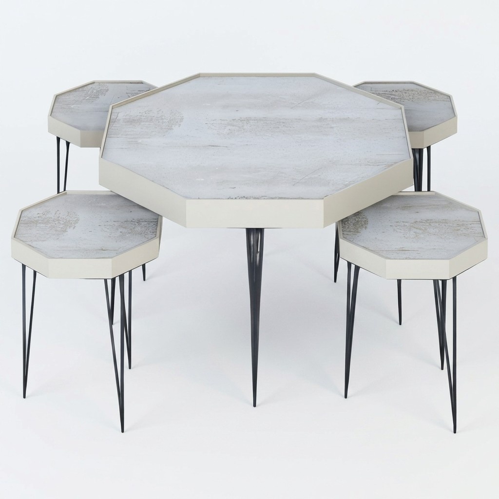 Moderner weißer Holztisch mit stilvollem Design