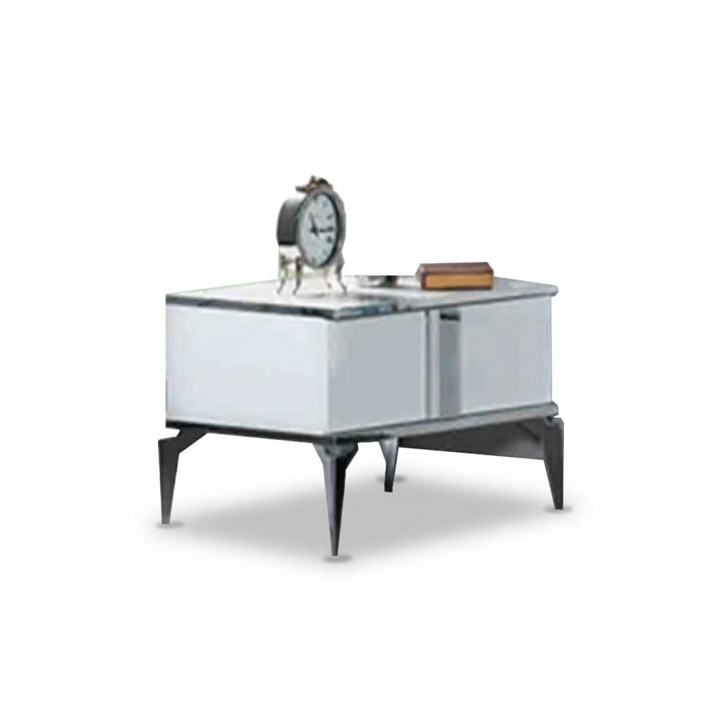 Moderner Weißer Schlafzimmer Nachttische Edler Nachtschrank Holz Möbel