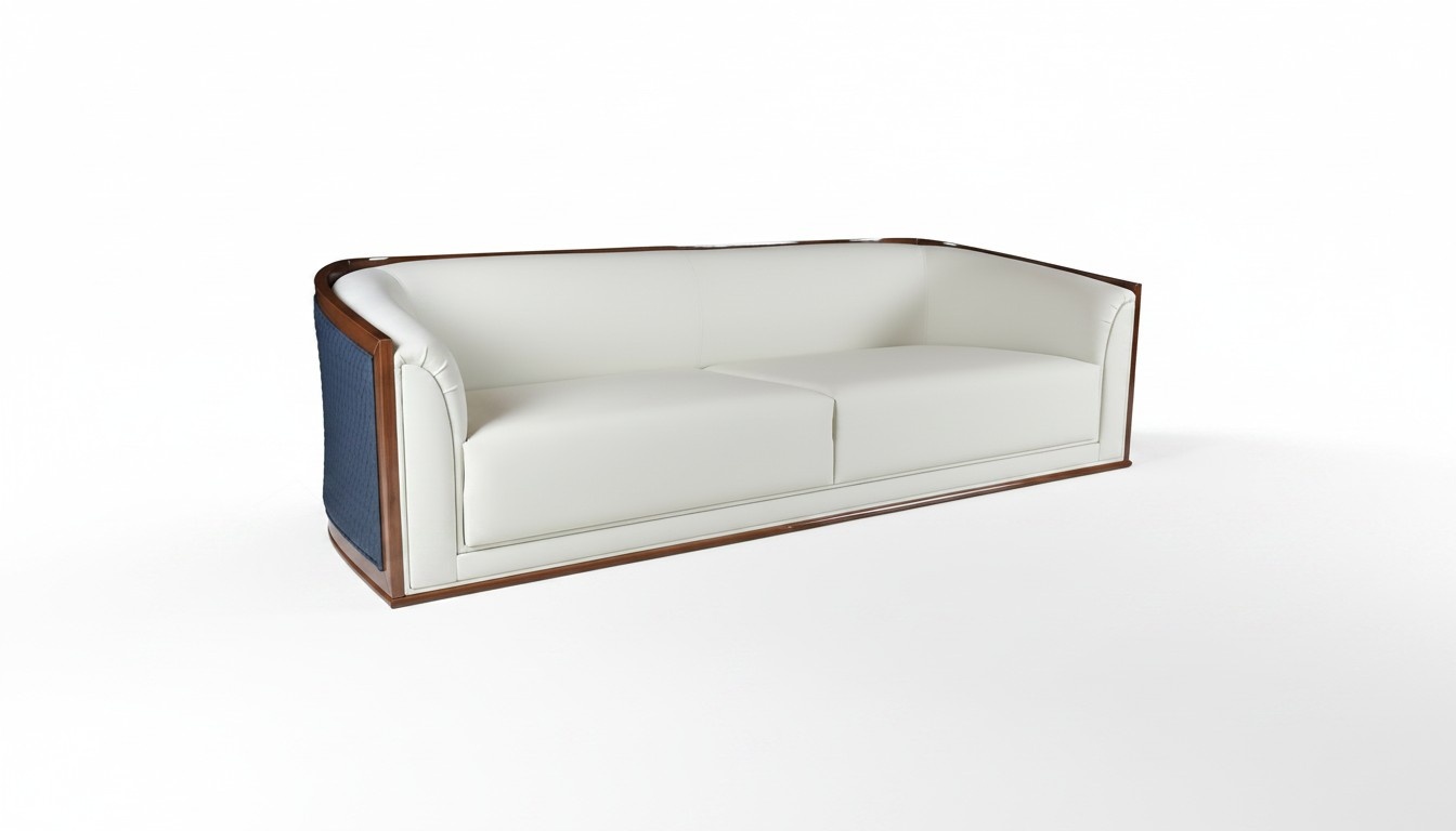 Moderner weißer Stoff 3-Sitzer Sofa in elegantem Design