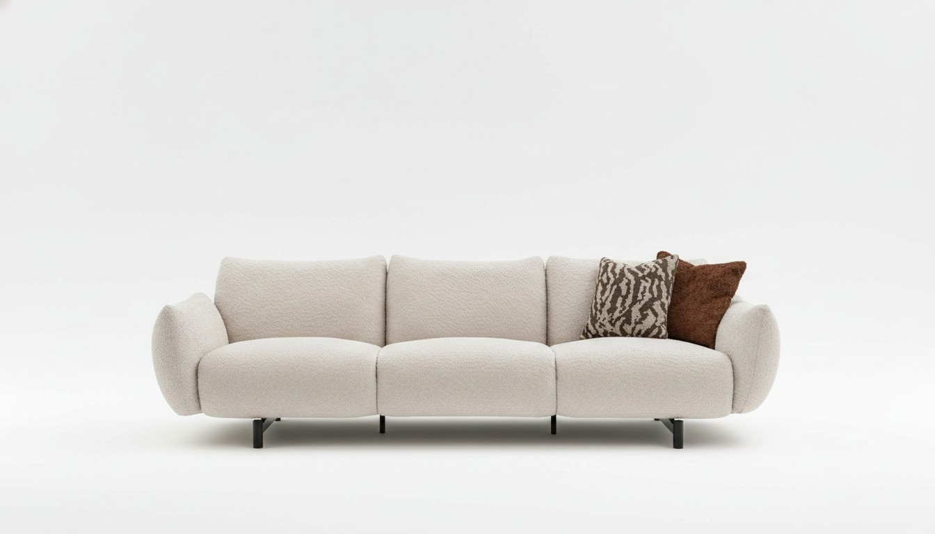 Modernes 4-Sitzer-Sofa Textilbezug Beige Elegant