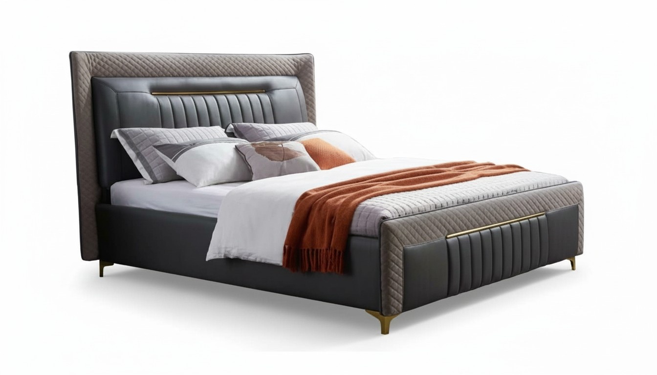 Modernes Bett Betten modernes Luxus Leder Bett Hotelbett Doppelbett Neu