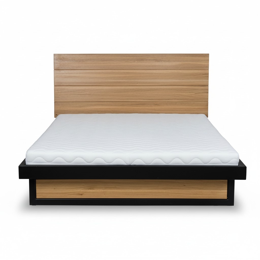 Modernes Bett Echtes Holz 160x200cm Design Betten Bettgestell Eiche Stil Neu