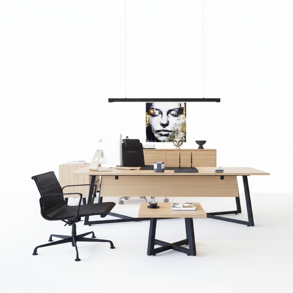 Modernes Büro Set Schreibtisch Couchtisch Aktenschrank Kommode 4tlg.