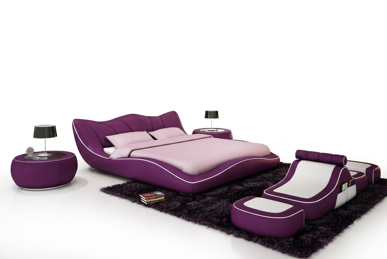 Modernes Design Bett XXL Betten Luxus Stil Doppel Hotel Leder 140 160 180x200cm J215