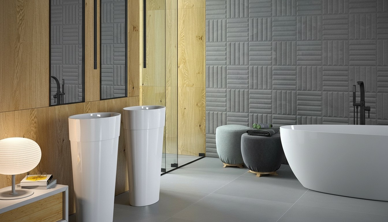 Modernes Design Waschbecken Acryl Bad Freistehender Waschtisch Stand r