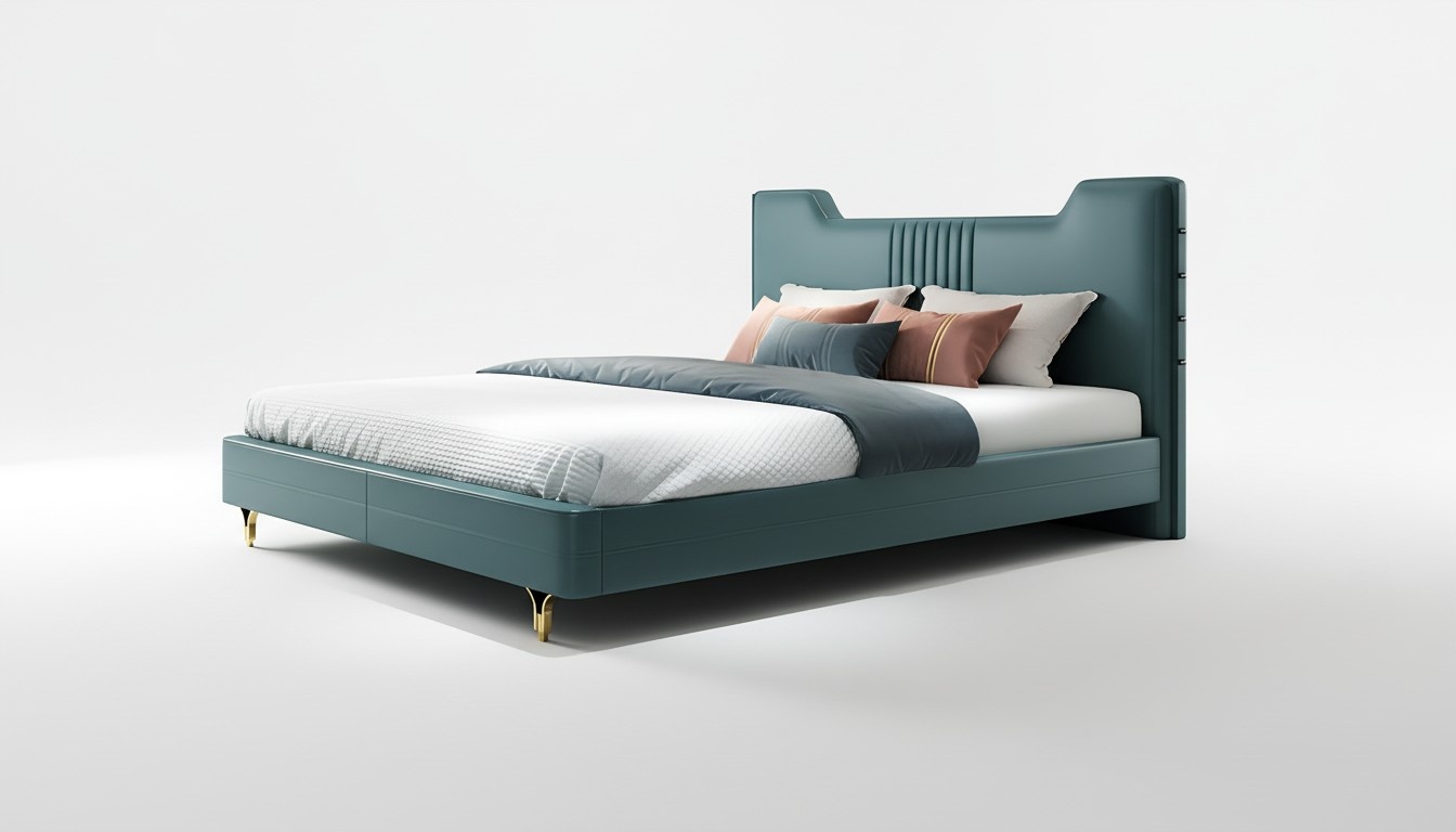 Modernes Holz Designer Bett Edles Möbel Doppel Betten Neu Schlafzimmer Polster