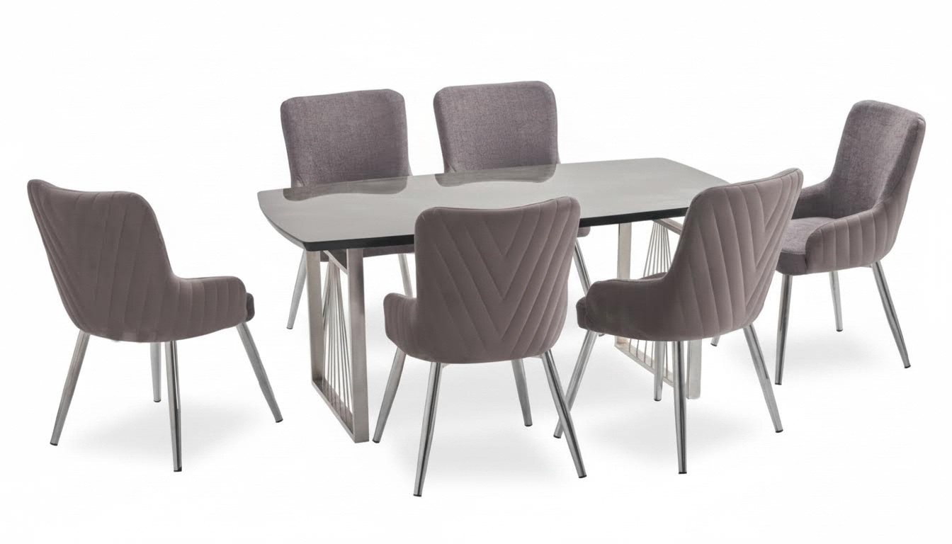 Modern 6x Stühle Polsterstuhl Luxus Sessel Beige Stuhl Lehnstuhl Esszimmer