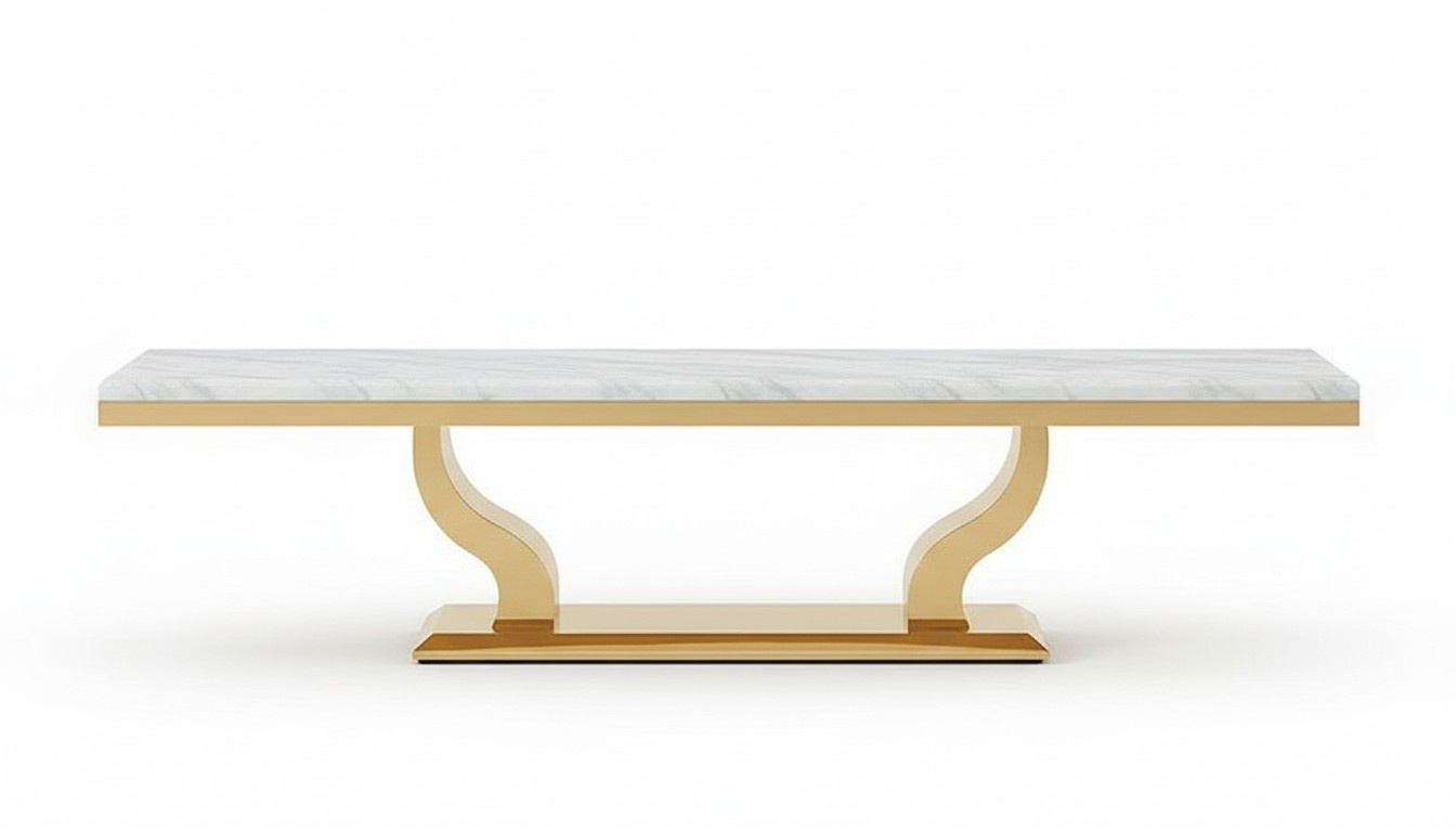 Modernes Sideboard tv Regal Edelstahl Kommode Board Neu Konsolen Tische 200x40cm