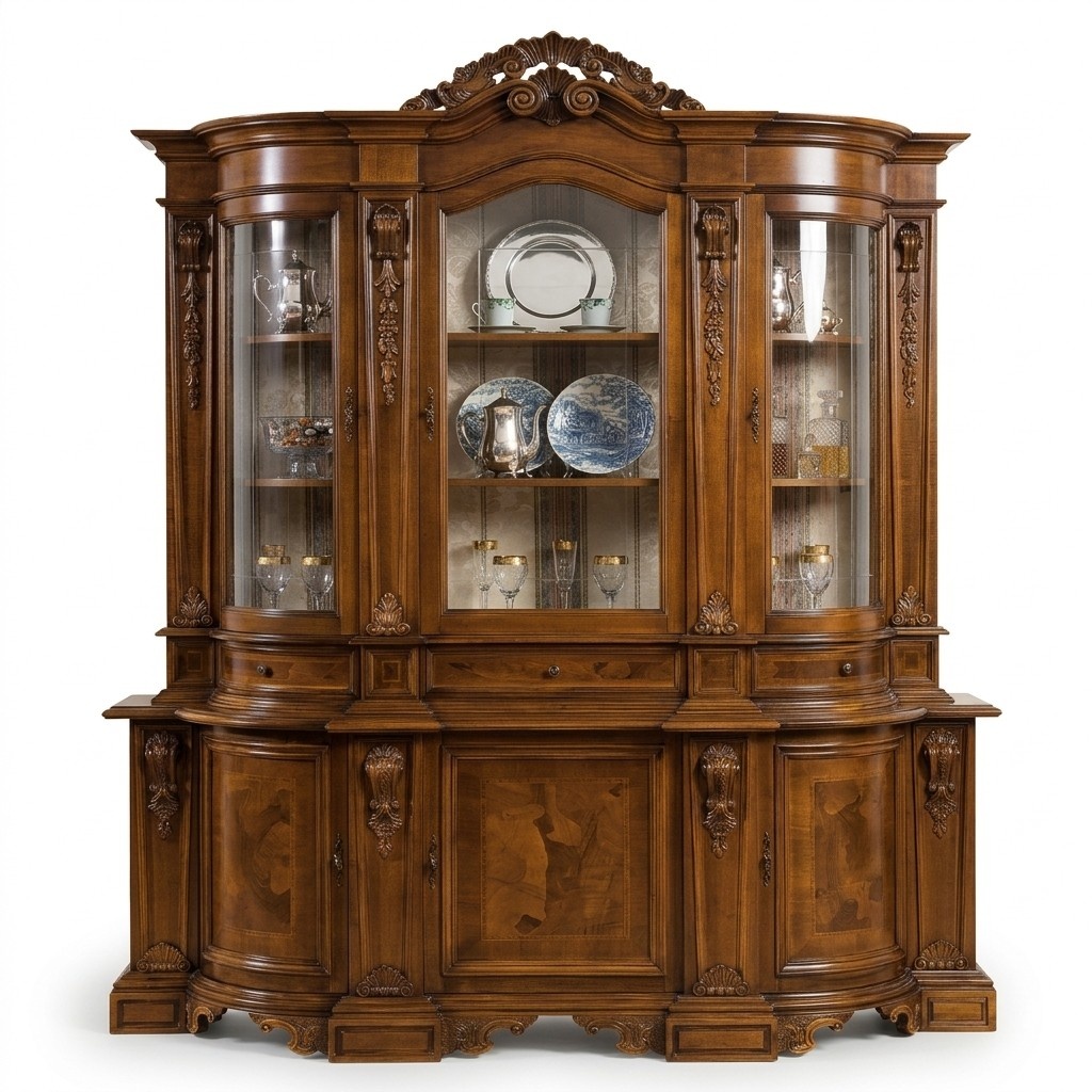 Möbel Glasschrank Vitrine Holz Vitrinen Glas Schrank Schränke Anrichte Italien