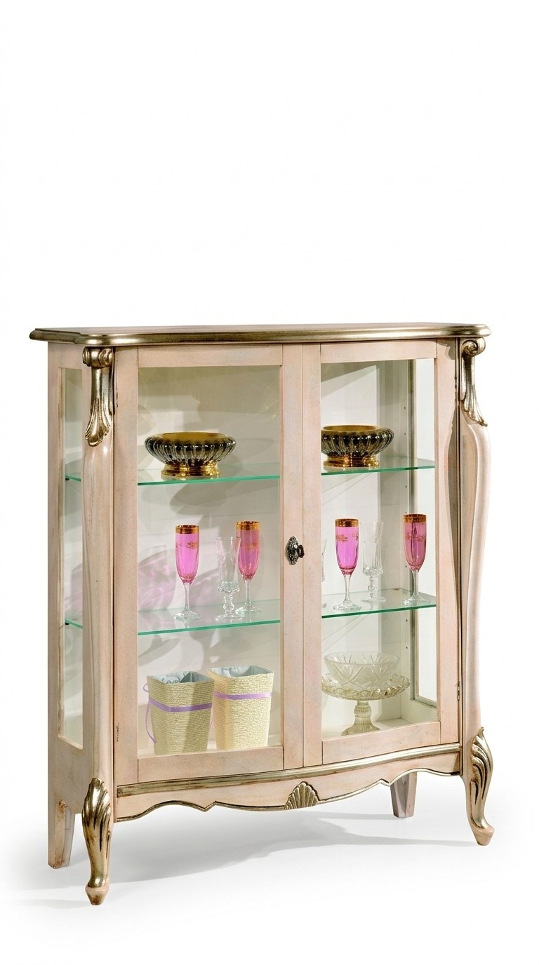 Möbel Holz Stil Barock Vitrine Glasschrank Kommode Schränke Italienische Möbel Neu