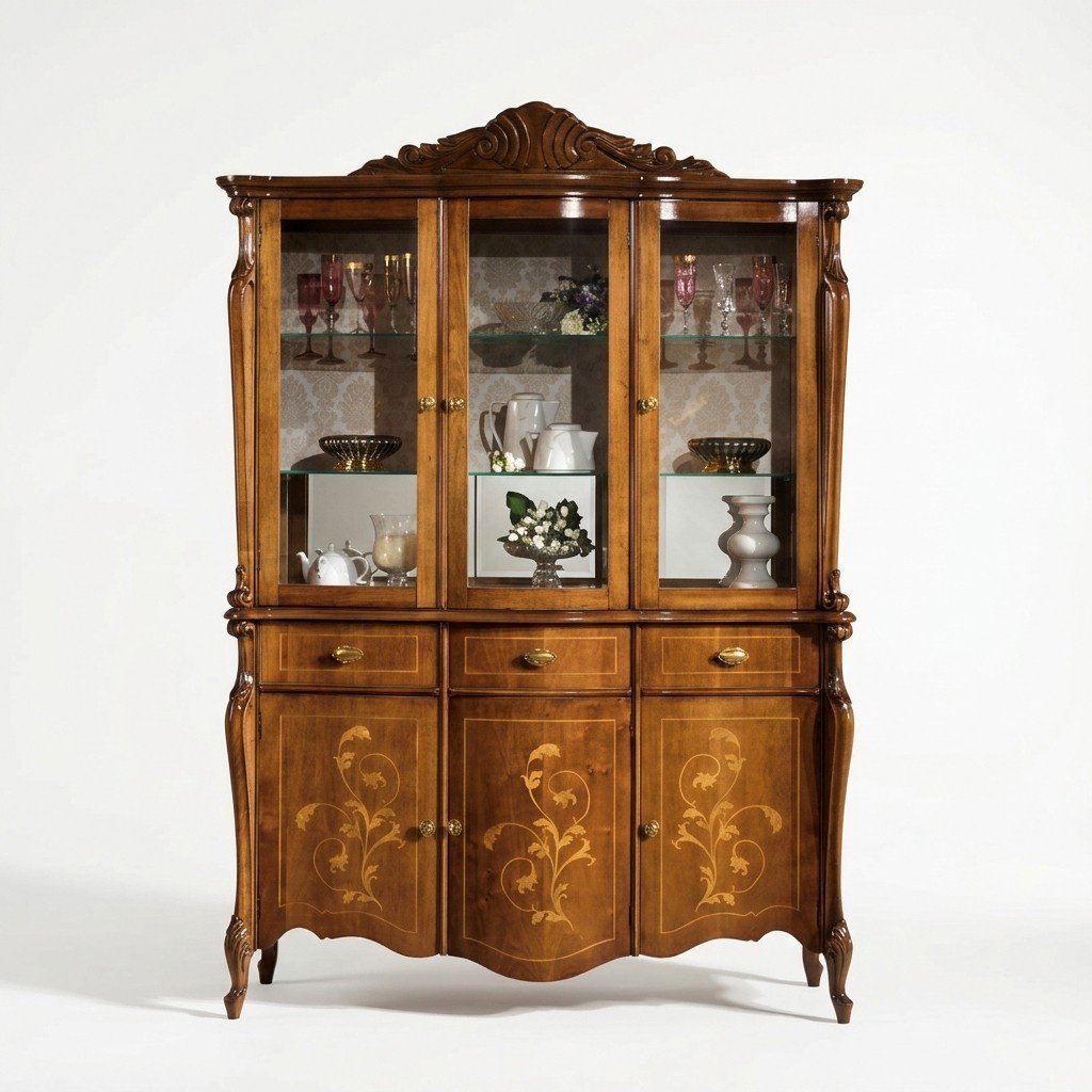 Möbel Luxus Holz Stil Schrank Anrichte Vitrinenschrank Design Italienische Möbel Neu