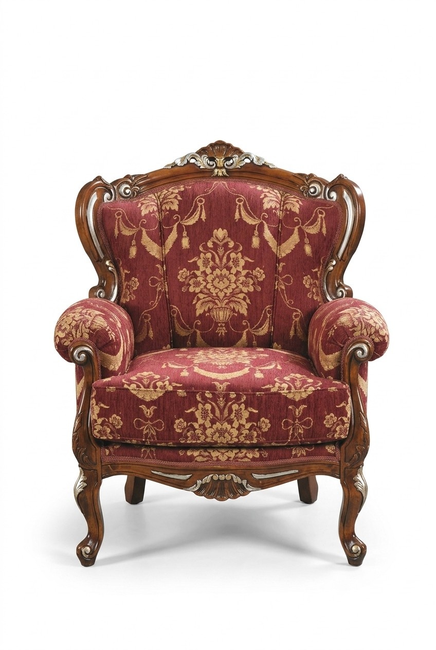 Möbel Stühle Art déco Design Sessel Textil Wohnzimmer Lounge Sessel