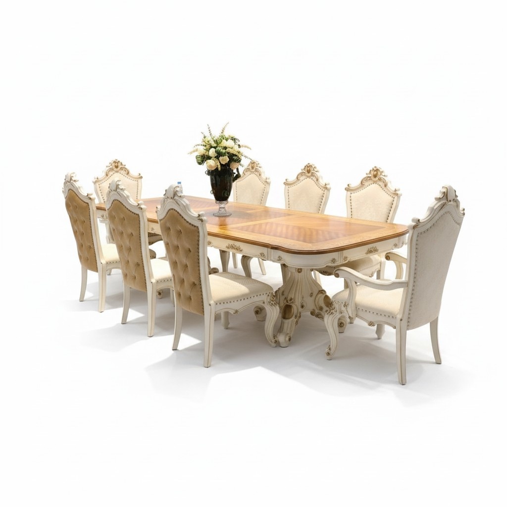 Möbel Tisch 8x Stuhl Sets Esszimmer Garnitur Holz Komplett Barock Rokoko Gruppe