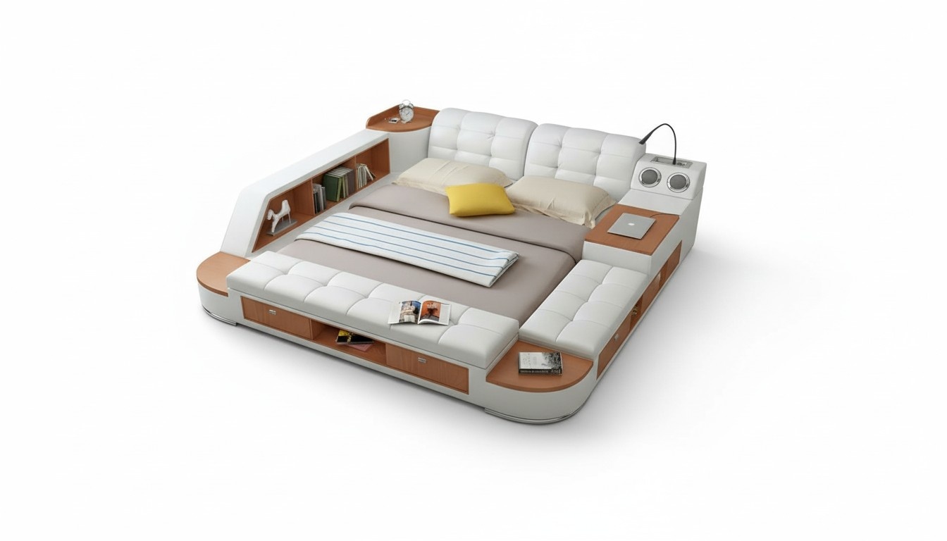 Multifunktion Betten Doppelbett Bett Schlafzimmer All in One Funktionsbett Sofa