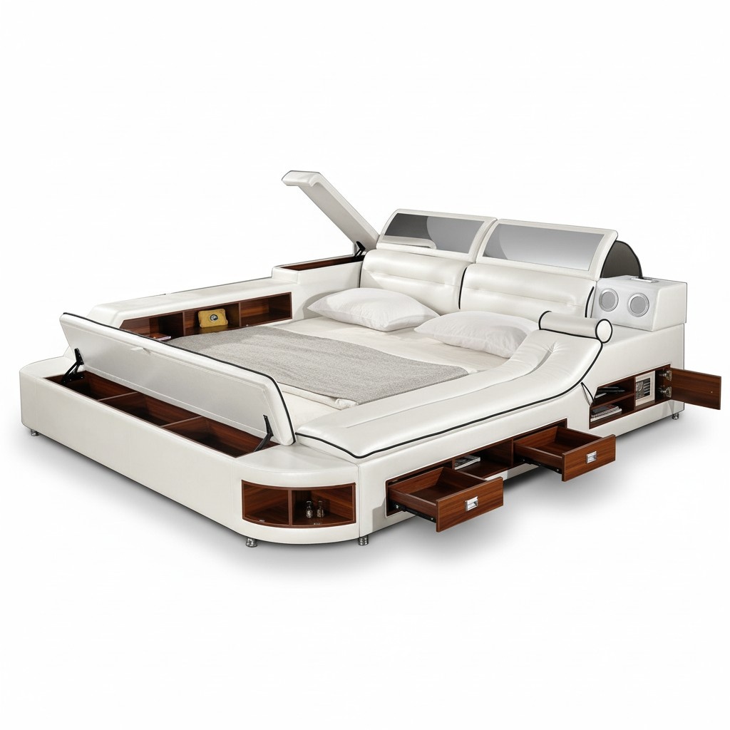Multifunktions Bett Doppel Betten Hotel xxl big Polster Betten USB Sound System