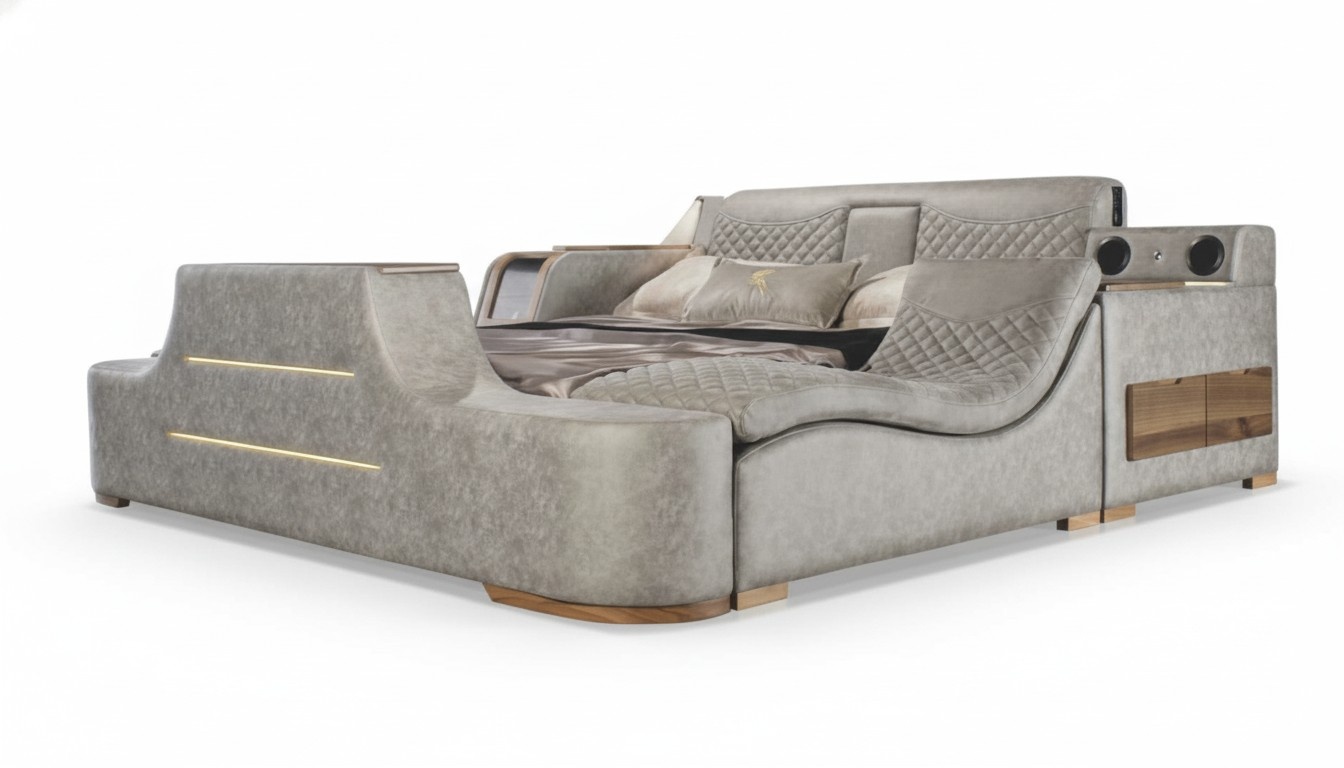 Multifunktions Bett Regal Schrank USB Ladestation Lift TV