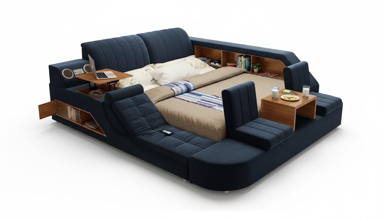 Multifunktionsbett Modernes Komfort Schlafen Design Lounge Bett Polsterbett
