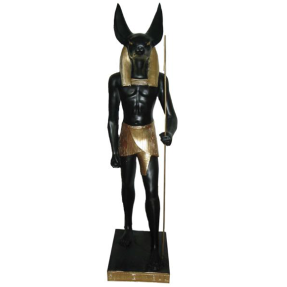 Ägyptische Figur Schakal Anubis aus Kunststoff, Groß god of death Höhe 62 cm