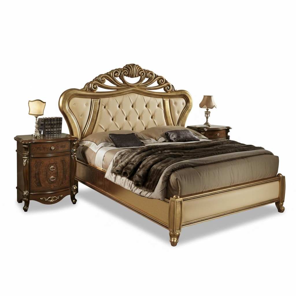 Nachttisch mit 3 Schubladen Massivholz Nachttische Schlafzimmer Möbel Italien