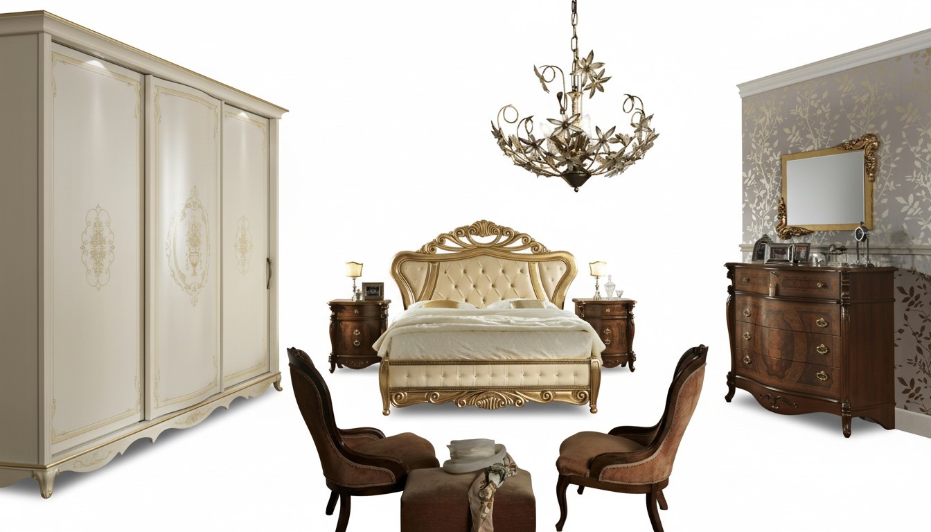 Nachttisch mit Schubladen Bettmöbel Design Schlafzimmer Möbel Massivholz 3tlg.