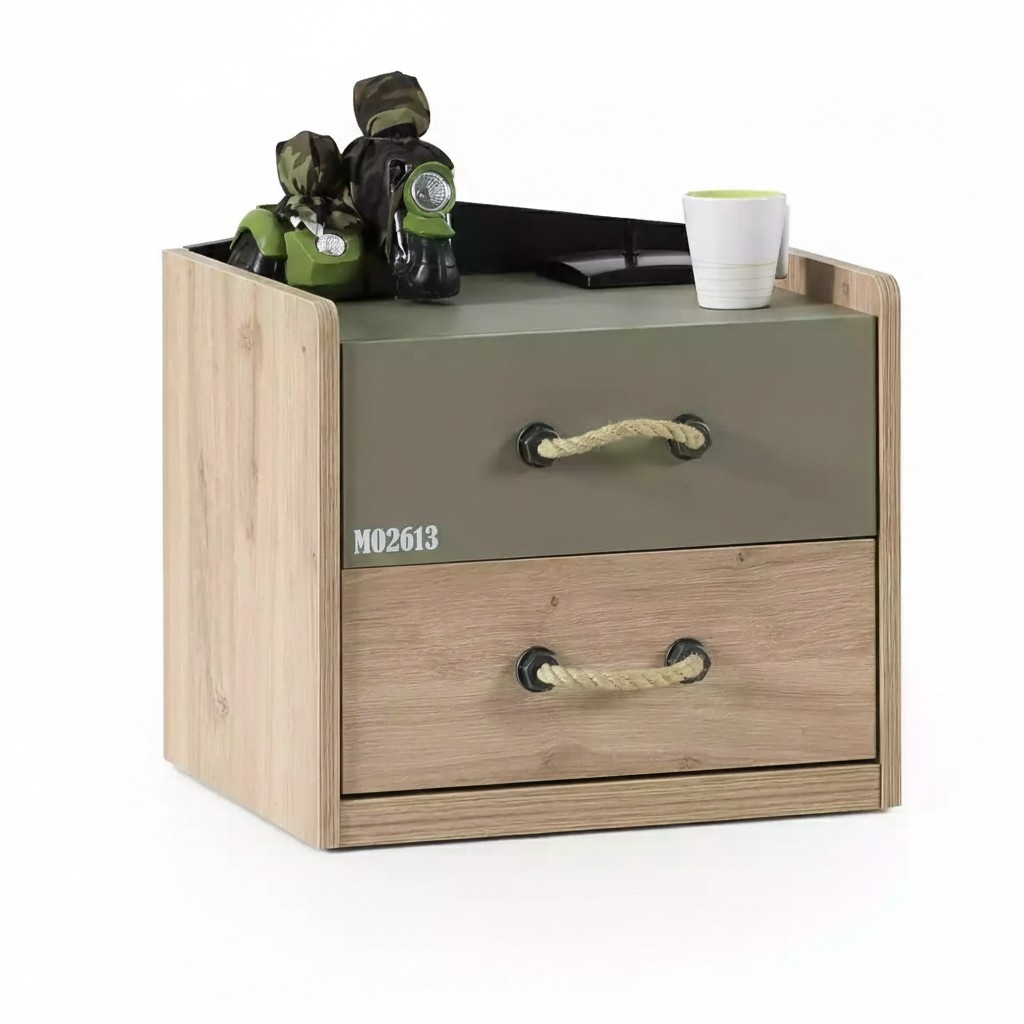 Nachttisch Nachtkonsole Schlafzimmer Holz Barun Kindernachttisch Grün