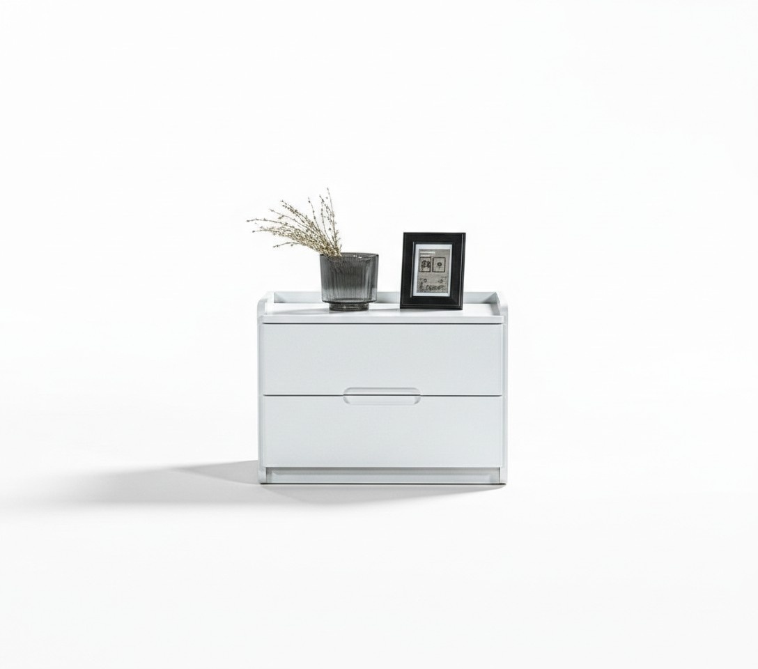 Nachttisch Schlafzimmer Holz Weiß modern kompakt Beistelltisch