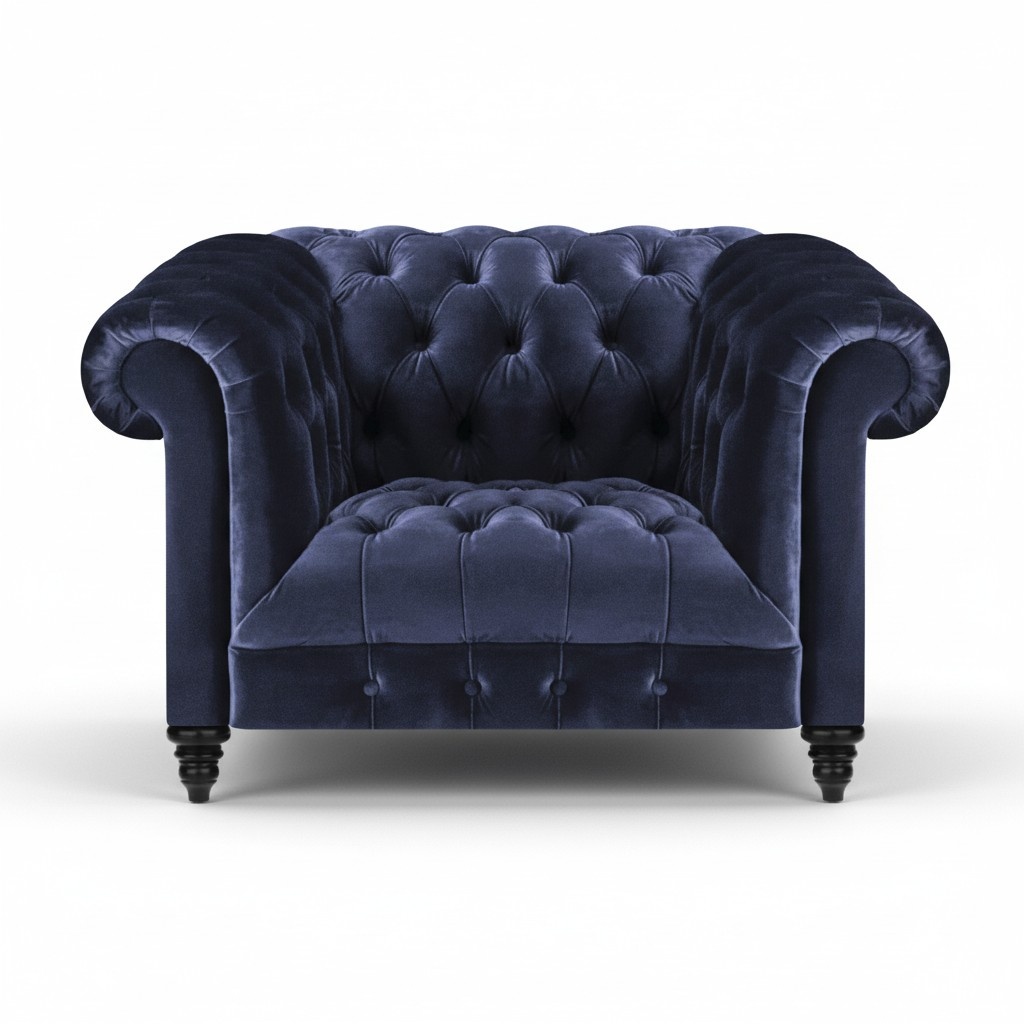 Neu Sessel Polstermöbel Sitz Polster Textil Wohnzimmer Einrichtung Chesterfield