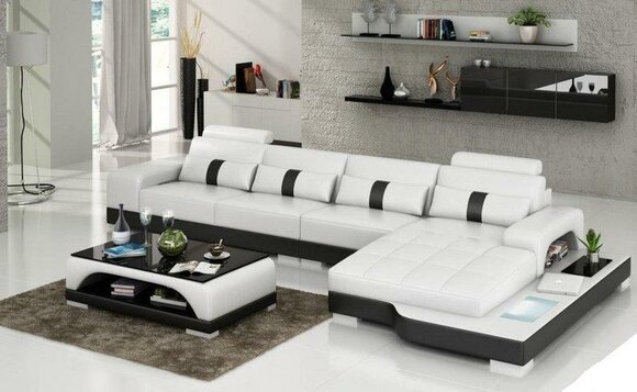 Leder L Form Wohnlandschaft Couch Big XXL Sofa Polster Ecke Garnitur Neuer W/S