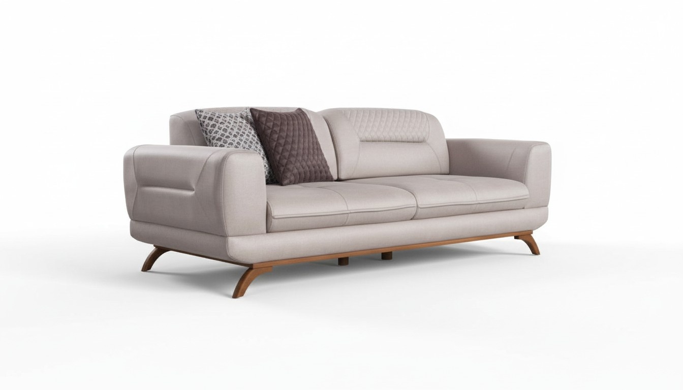 Neues Sofa für das Wohnzimmer im modernen Stil in hellgrauer Farbe