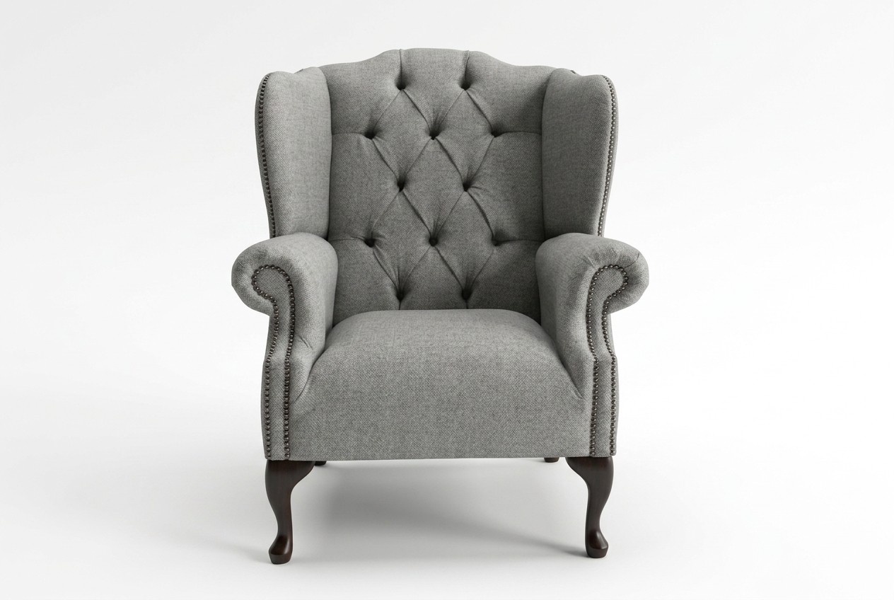 Ohrensessel Chesterfield 1 Sitzer Sessel Textil Leder Polster Fernseh Sofa Couch