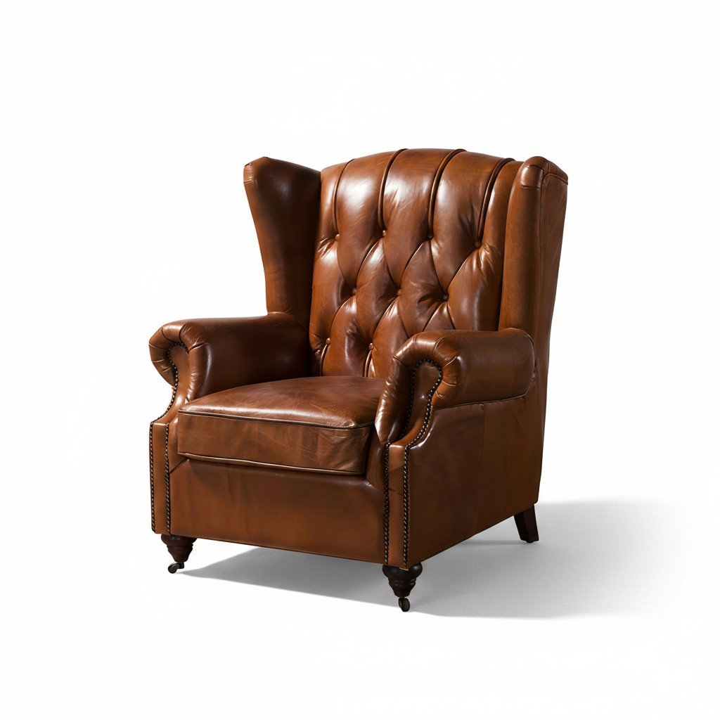 Ohrensessel Chesterfield Braun – Retro Chic & Bequemlichkeit