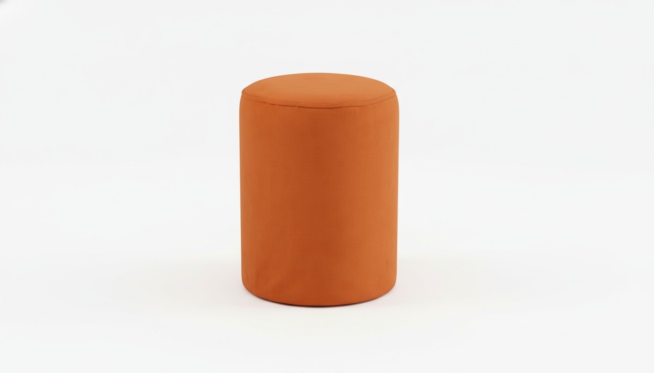 Orangefarbener Sitzhocker neuer hochwertiger Hocker Textil Spanplatte