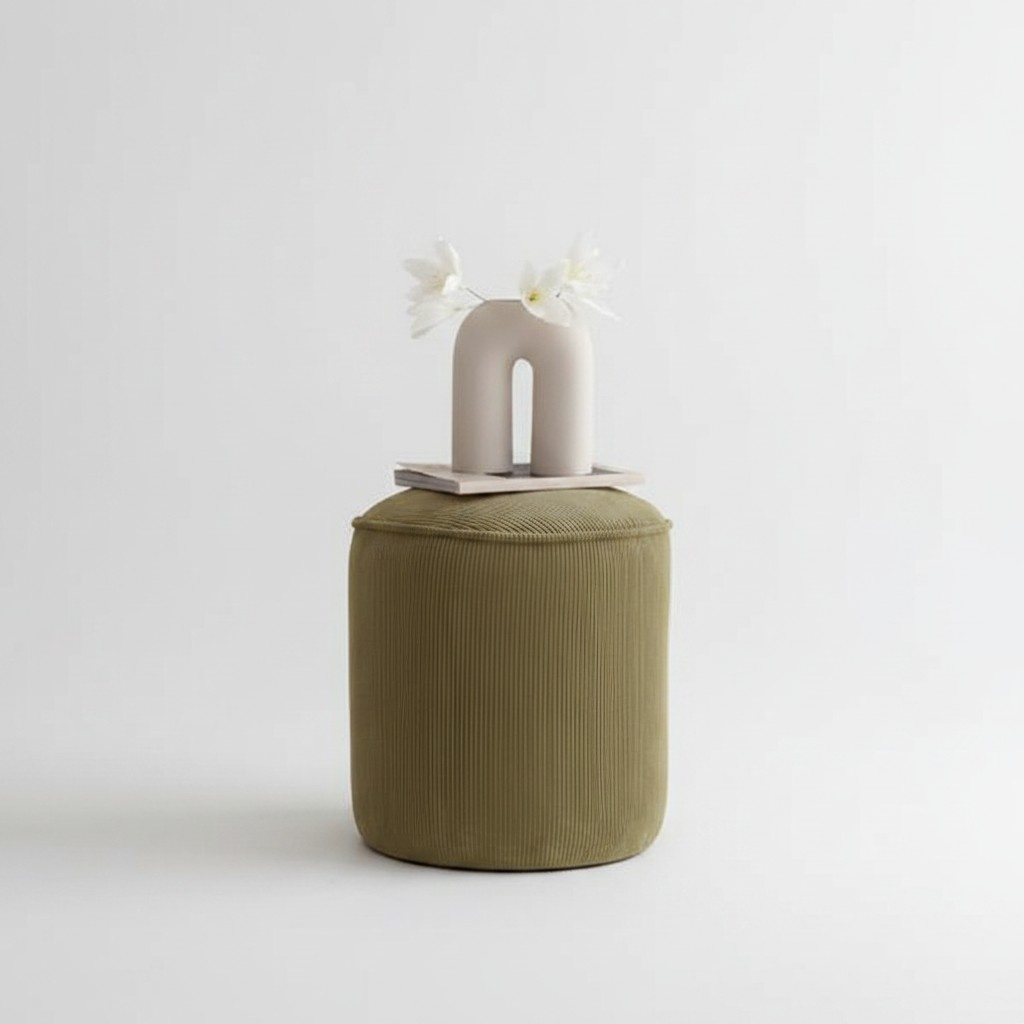Ottomane Sitzhocker Hocker Puff Fußhocker Wohnzimmer Sitzer Grün Stoff
