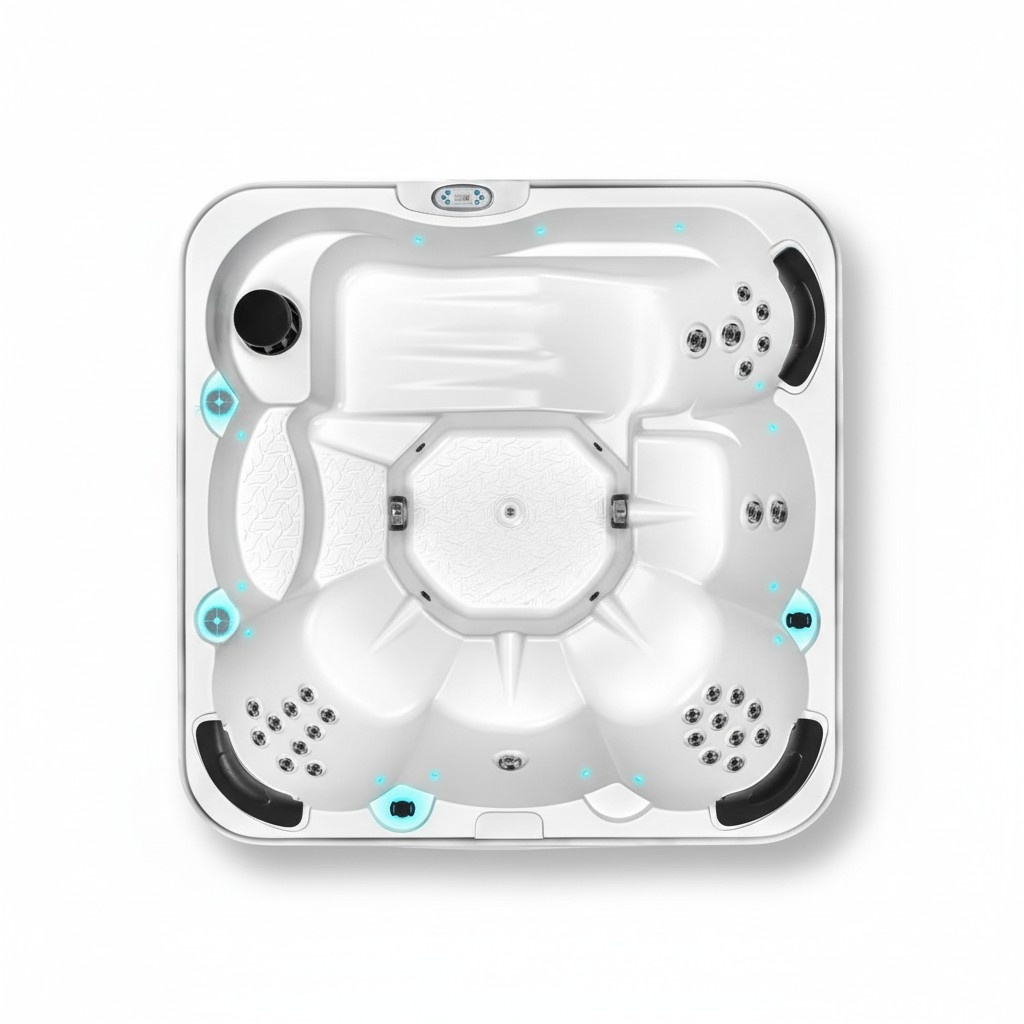 Outdoor Acryl Spa Whirlpool Whirlwanne Relaxpool Blubberbad 215x215 cm