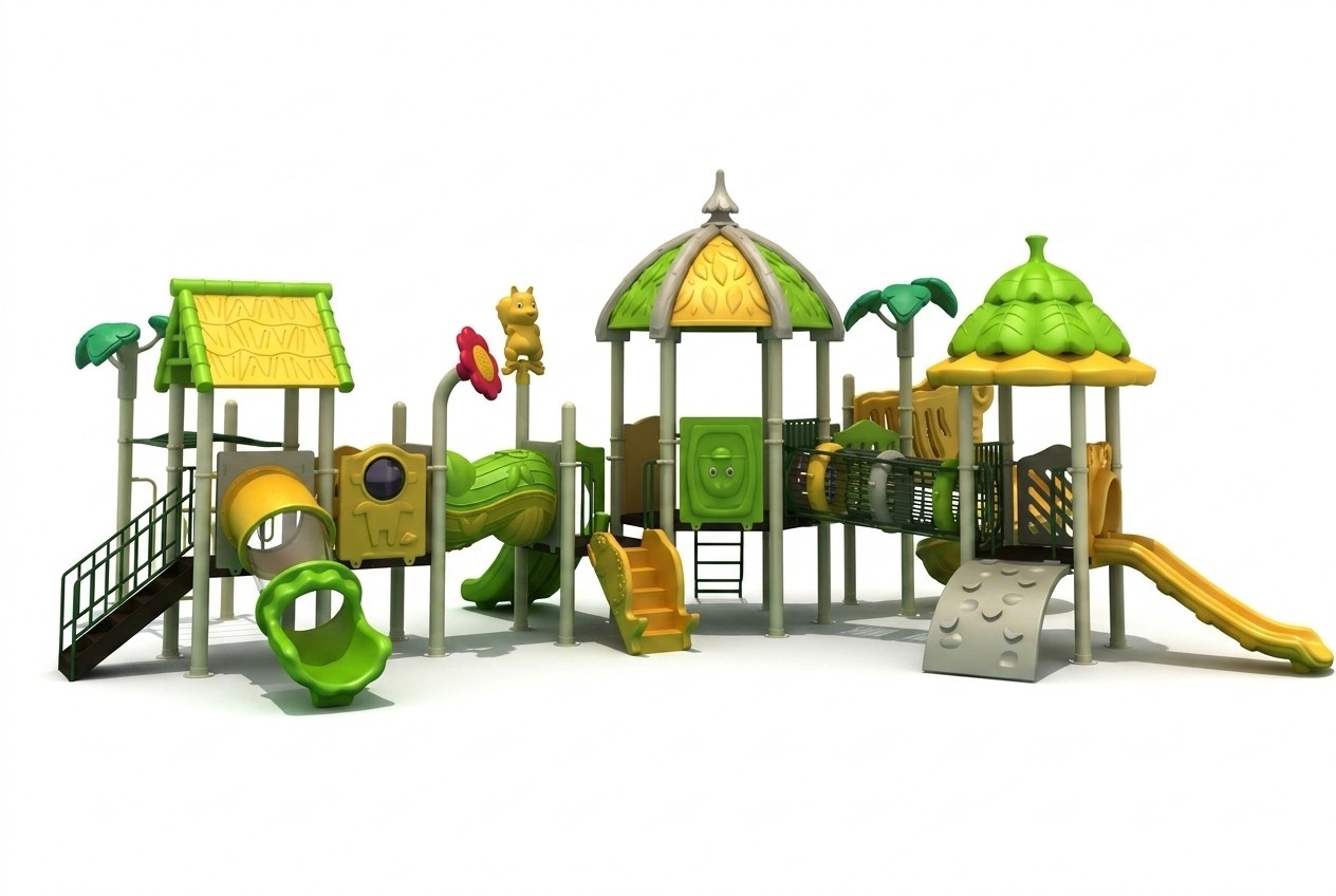 Outdoor Spielturm mit Rutsche Dschungel Typ Spielplatz Spielhaus Turm