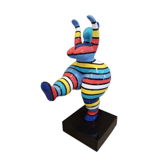 Abstrakte Designer Kunst 50cm Figur Statue Bunt Bemante Skulpturen