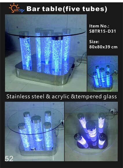 Wasser Säulen Design Tisch Couchtisch Säule Water Sofa Tische led Beleuchtet Neu