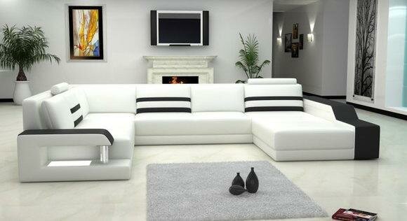 Ledersofa Sofa Couch Polster Ecksofa XXL Big Garnitur Wohnlandschaft Sofas PHX1