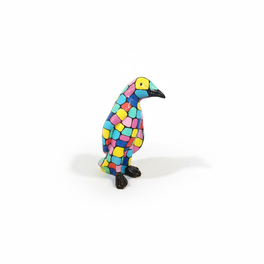 pinguin figur abstrakte figuren statuen moderne bunt bemalt neu 40cm statue